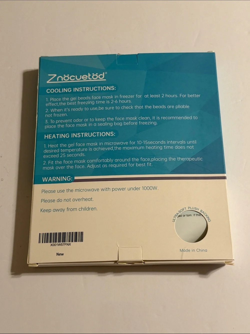 Znocuetod Ice Mask Gel Beads Hot & Cold Compress for Face
